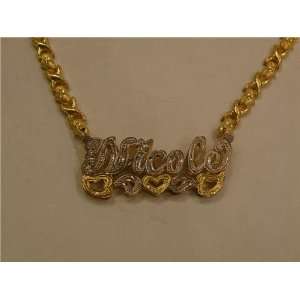  14k Gold Plated Double Name Plate Necklace Xoxo Chain 