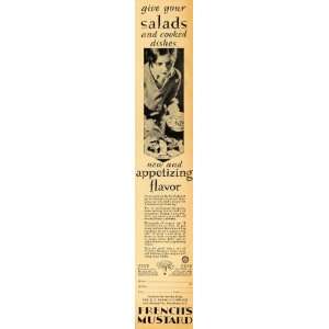  1929 Ad Frenchs Prepared Mustard Condiment Salads 