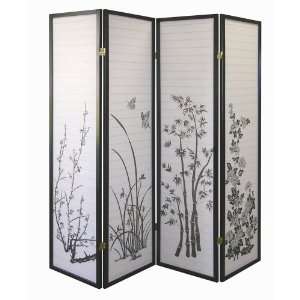 4 Panel Room Divider   Floral By ORE: Home & Kitchen