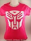 transformers g1 autobot jr womens l hot pink t shirt