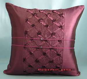 Thai Silk Decorative Pillow cushion Throw Rose Pink  