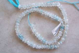 15 Strand Heliodor Aquamarine Facet Rondelle Beads 7mm  