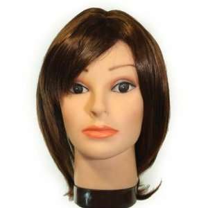   Dark Brown tip with Medium Auburn straight layer / bangs synthetic wig