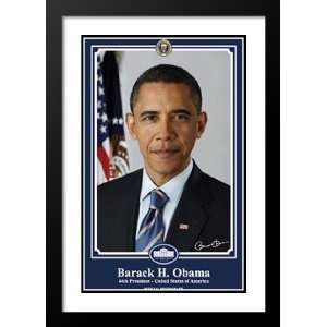  Barack Obama 20x26 Framed and Double Matted Presidential 