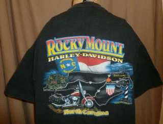 HARLEY DAVIDSON T Shirt ROCKY MOUNT NC Vintage BLACK Motorcycle BIKER 