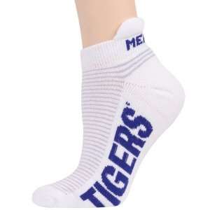 Memphis Tigers Ladies White Royal Blue Striped Ankle Socks:  