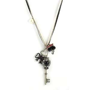   Betsey Johnson Jewelry Royal Engagement English Key Necklace: Jewelry