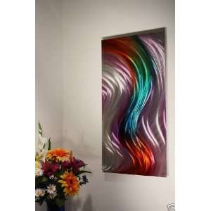  Contemporary Rainbow Painting on Metal Wall Decor, Design 