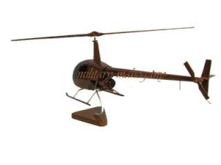 22 R22 ROBINSON 22 HELICOPTER HELI WOODEN WOOD MAHOGANY DISPLAY 
