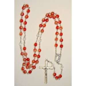  Murano Glass Red Millifiori Rosary: Jewelry
