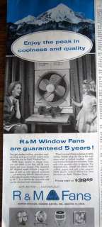 1956 R&M Robbins & Myers Window Fan Ad  