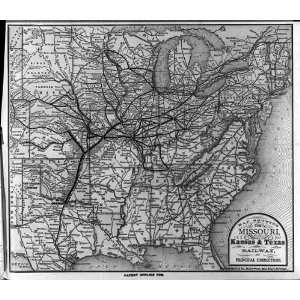  Map showing the Missouri,Kansas & Texas Railway,principal 