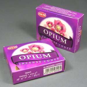  HEM Opium Incense Dhoop Cones, Pair of 10 Cone Boxes 