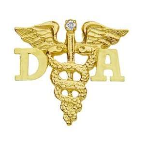   Dental Assistant DA Graduation Pin with Diamond in 14K Gold Jewelry
