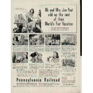   New York Worlds Fair Vacation .. 1940 Pennsylvania Railroad ad