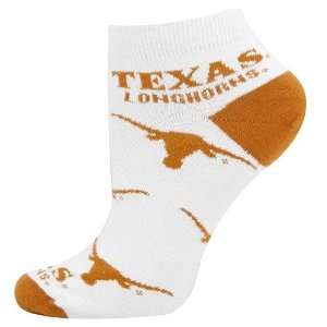  Texas Longhorns White Ladies 9 11 Team Logo Ankle Socks 