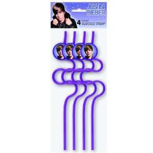  Justin Bieber Squiggle Straws (4 count) Toys & Games