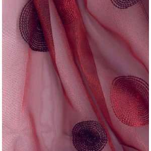  54 Wide Bombay Circles Sheer Red Fabric By The Yard 