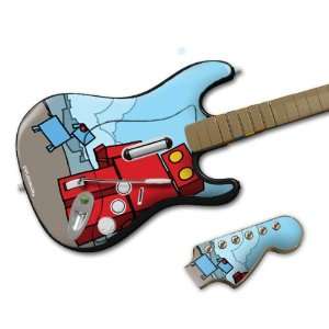   Rock Band Wireless Guitar  EXPLODINGDOG  Red Robot Skin Toys & Games