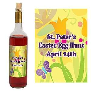  Easter Butterfiles Personalized Wine Bottle Labels   Qty 