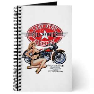 Journal (Diary) with Last Stop Full Service Gasoline Motorcycle Girl 