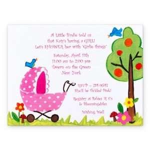  Pink Polka Dot Buggy Baby Shower Invitation: Health 