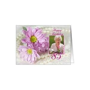  85th birthday, daisy and pearls photo card Card Toys 
