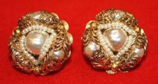 Vintage Hobe 3 Pc. Pearl and Gold Tone Jewelry Set  