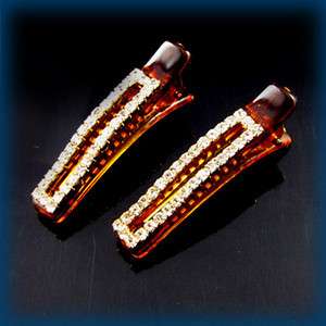   SHIPPING clear rhinestone crystal Acrylic mini hair clamp clip  