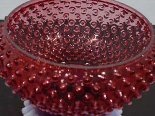   Vintage Fenton Cranberry Opalescent Hobnail 7 Table Lamp Shade  