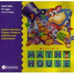 Millies Math House + Manual PC CD learn numbers shapes  