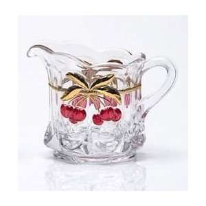 Mosser Glass Cherry Creamer Pitcher   Crystal Decorated:  