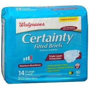   Certainty Fitted Briefs X Large, 14 ea Health 