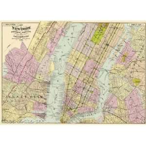   , & JERSEY CITY (NY/NJ) MAP BY GAYLORD WATSON 1891