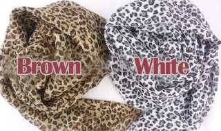 2color Fashion Leopard Soft Shawl Scarf Wrap Long Stole free shipping 