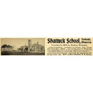 1902 Ad Shattuck School Bishop Whipple Military Sports   Original 