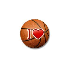  Mini Button I Love Basketball 