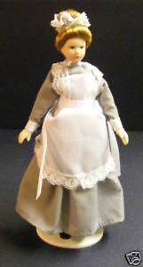 12 Scale Maid In A Grey Dress Dolls House Miniature Ladies People 