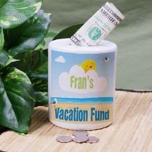    Personalized Vacation Savings Jar Vacation Money Bank Toys & Games