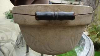   Pottery Stoneware Crock Bowl w/ Handle Late 1800s Free ship  