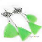 New Green Color Peacock goose feathers Feather Eardrop 