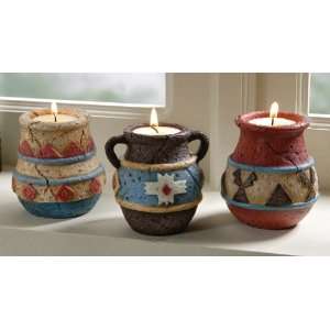   Pottery Tealight Candle Holders by Collections Etc