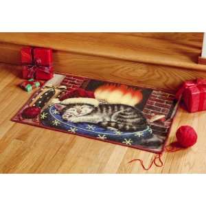  Christmas Kitty Rug By Collections Etc: Home & Kitchen