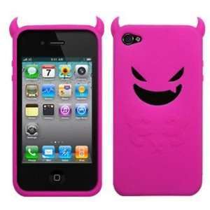  Hot Pink Devil Demon Silicone Case / Skin / Cover for AT&T 