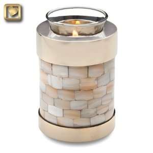  Mother of Pearl Tealight Keepsake Urn for Ashes: Patio 