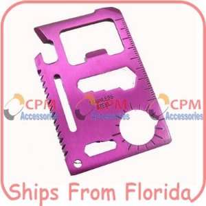   Credit Card Size Survival Tool Pocket Size Purple Pink Home