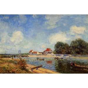  Made Oil Reproduction   Alfred Sisley   32 x 22 inches   Loing Dam 