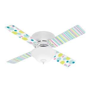 Hunter Fan 25719 Low Profile IV Plus Ceiling Fan, White with Turquoise 