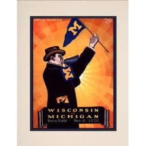  1926 Michigan vs. Wisconsin 10.5x14 Matted Historic Football 