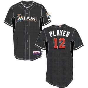   Miami Marlins Alternate Black Cool Base Jersey (2012): Sports